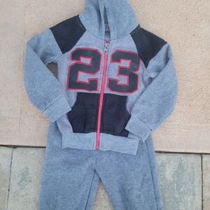Victory League Gray and Black Hoodie Set with Red Accents